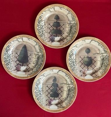 4 FARFURII DECOR BRADUTI- MARCAJ LIMOGES FRANCE FABRIQUE PAR CHASTAGNER D19,7cm foto