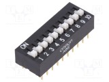 Comutator DIP-SWITCH 10 sec&Aring;&pound;iuni ON-OFF 0,025A/24VDC OMRON