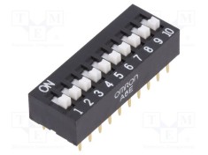 Comutator DIP-SWITCH 10 sec&Aring;&pound;iuni ON-OFF 0,025A/24VDC OMRON