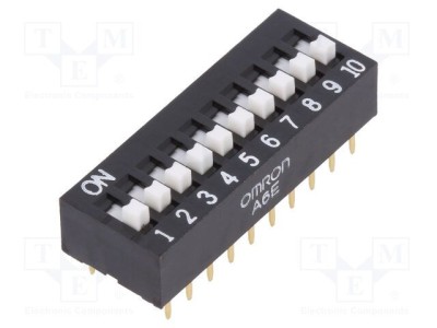 Comutator DIP-SWITCH 10 sec&amp;Aring;&amp;pound;iuni ON-OFF 0,025A/24VDC OMRON foto