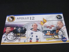 Bloc filatelic Burkina Faso 2023 . Apollo 12 Prima Misiune Lunară cu Echipaj