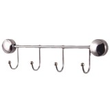 Cumpara ieftin Cuier din metal pentru baie, argintiu, cu 4 agatatori, 330 mm