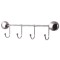 Cuier din metal pentru baie, argintiu, cu 4 agatatori, 330 mm