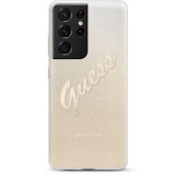 Husa Plastic - TPU Guess Vintage pentru Samsung Galaxy S21 Ultra 5G, Aurie GUHCS21LPCUGLSGO