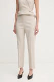 Sandro Ferrone pantaloni femei, culoarea bej, mulata, high waist, S23XBEBERILLIO