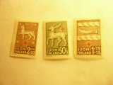 3 Timbre Finlanda 1942 Crucea Rosie - Embleme