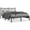 vidaXL Cadru de pat metalic cu tăblie, negru, 140x190 cm 376128