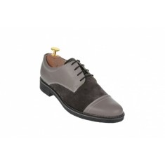 Pantofi barbati casual din piele naturala, culoare gri, PAGG