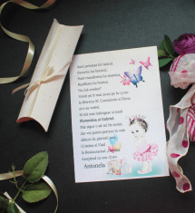 Invitatie botez in plic tub OPIS033 foto