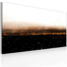 Tablou pictat manual - Pamant negru (abstractizare) - 120 x 60 cm foto