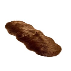 Covor Blana Sintetica Decorativa Cu fir lung, 70 cm x 140 cm, Urs Brun foto