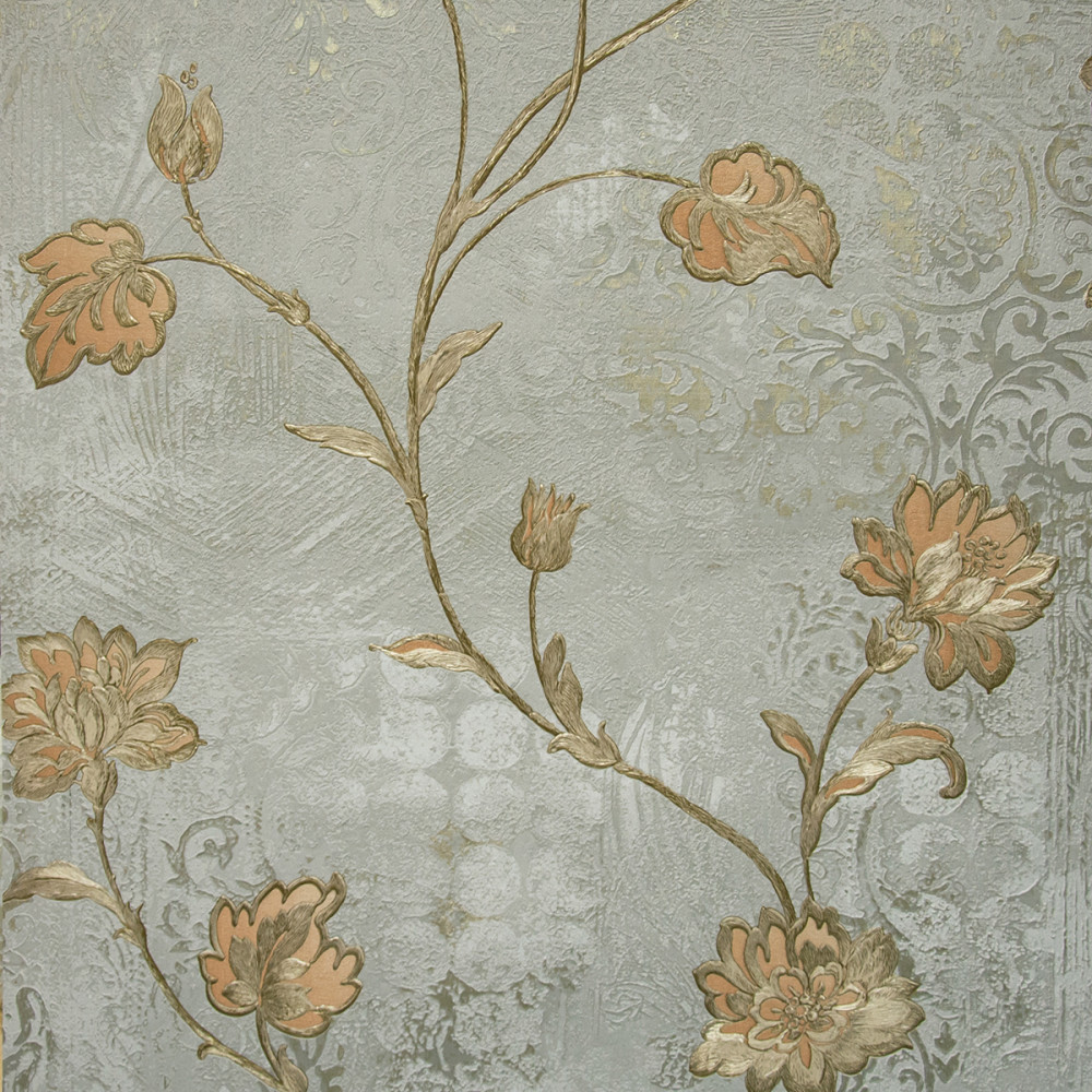 Tapet floral, gri, auriu, dormitor, elegant, living, vinil, Regalis, M1264  | Okazii.ro