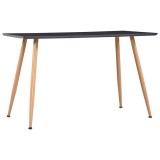 Cumpara ieftin Masa de bucatarie, gri si stejar, 120 x 60 x 74 cm, MDF
