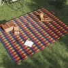 Gossi patura picnic pliabila, carouri multicolor, 200x150 cm catifea