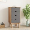 VidaXL Comodă cu sertar, maro și gri, 46x39,5x90 cm, lemn masiv de pin