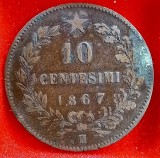 (M1411) MONEDA ITALIA - 10 CENTESIMI 1867, LIT. H, MONETARIA HEATON, VITTORIO EMANUELE II