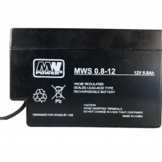 Acumulator plumb acid MW POWER, MWS 12V 0.8Ah, cu cablu si terminal NS39-02