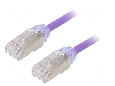 Patch cord F/UTP Cat6a 1m Violet LSZH 28AWG foto