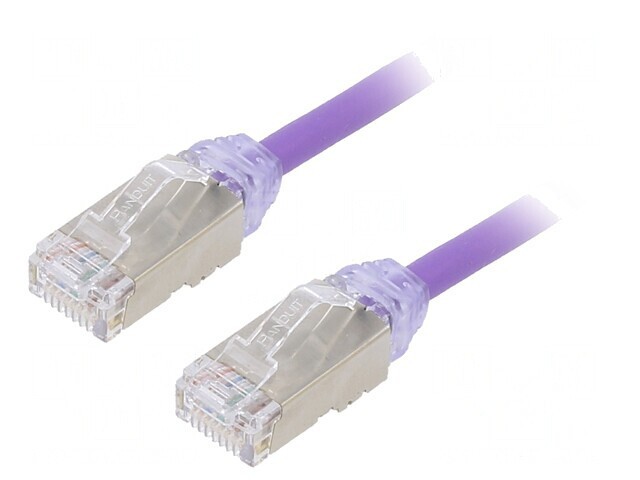 Patch cord F/UTP Cat6a 1m Violet LSZH 28AWG