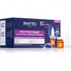 Phyto Phytocyane Anti-Hair Loss Treatment For Women Tratament împotriva căderii părului pentru femei 12x5 ml