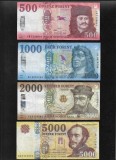 Set Bancnote Ungaria: 500, 1000, 2000, 5000 Forint - Colectie Numismatica