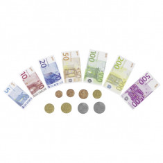 Joc de rol - Bani de jucarie - Bancnote si monede EURO foto