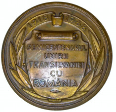 Medalie Semicentenarul Unirii Transilvaniei cu Romania 1918 - 1968 foto
