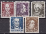 Germania - zona de ocup. sovietica 1949 Goethe MI 234-238 MNH, Nestampilat