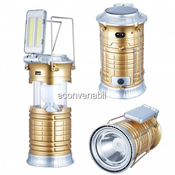 Felinar Solar Led 1W si 2 COB LED 3W cu USB si 220V YX5677COB Felinar Solar Led 1W si 2 COB LED 3W cu USB si 220V YX5677COB