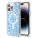 Husa Iphone 14 Pro Max Techsuit Sparkly Glitter magsafe albastru