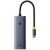 Hub USB-C Baseus UltraJoy, 4 x USB-A 3.0 - 1 x HDMI, Gri B00052809813-00