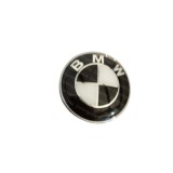 Emblema Capota BMW Negru/Alb 82mm - Logo Auto Universal, Diametru Standard