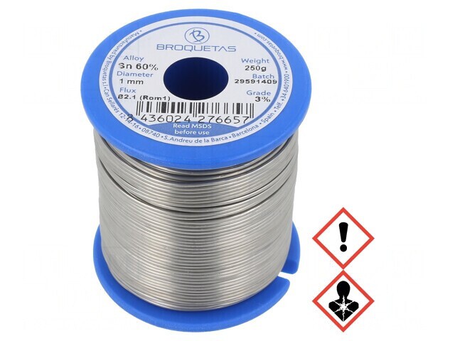 S&acirc;rmă de Lipit cu Plumb Sn60Pb40 1mm 0,25kg