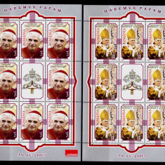 RO 2005 ,LP 1690b,"Pontificat-Benedict al XVI-lea ", minicoli de 8M+1V ,MNH