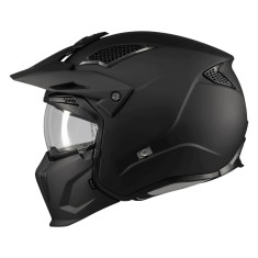Casca MT Streetfighter SV S Pure A1 negru mat (ochelari soare integrati) &ndash; masca (protectie) barbie si cozoroc detasabile &ndash; omologare noua ECE 22.06 X