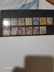 ANGLIA 1887-VICTORIA-JUBILEUL SERIE DE 12 TIMBRE MI 86-MI 97 STAMPILATE