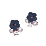 Cercei mici floricele negre