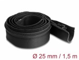 Plasa pentru organizarea cablurilor cu fermoar 1.5m x 10cm Negru, Delock 20913