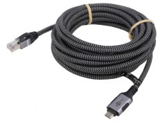 Cablu USB C la RJ45 5m Negru/Gri