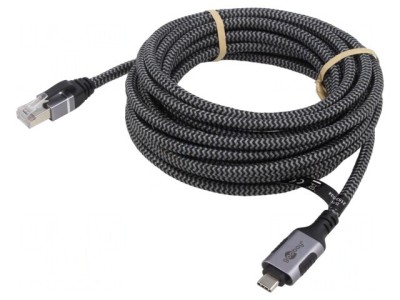 Cablu USB C la RJ45 5m Negru/Gri foto