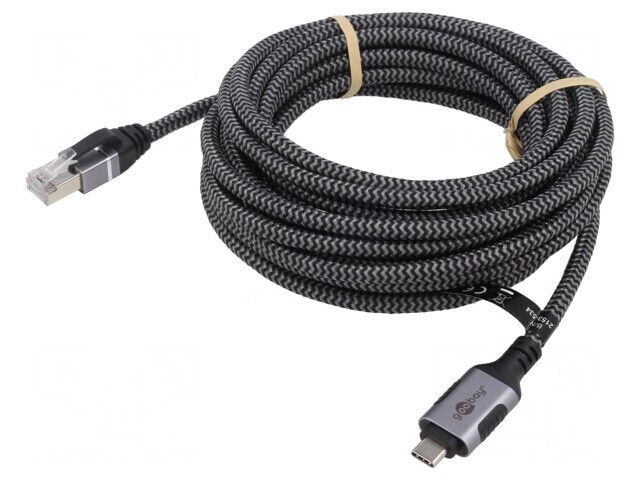 Cablu USB C la RJ45 5m Negru/Gri