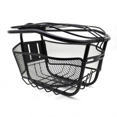 Cos pentru bicicleta, cu capac, metalic, montare frontala, 28x21x19 cm, negru MultiMark GlobalProd