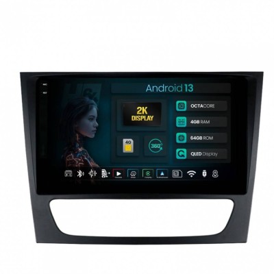 Navigatie 2K Mercedes Benz W211 CLS 4GB RAM Android 13 Octacore Slot Sim 4G DSP GPS Wi-FI Carplay Android Auto USB Bluetooth Waze Touchscreen 9.5 Inch foto