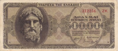 GRECIA 500.000 drahme 1944 VF+!!! foto