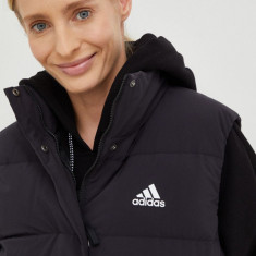 adidas vestă de puf femei, culoarea negru, de iarnă HG6280