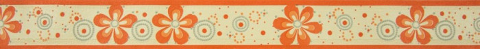 Bordura decorativa pentru tapet, floral, portocaliu, 4.5cm x 10m, 227-351