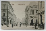 ARAD , STRADA DEAK FERENCZ, INTERSECTIE CU CASE CU PRAVALII LA PARTER , CARTE POSTALA , 1911