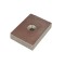Magnet neodim 80x60x17 mm, gaura de 8.5 mm cu sanfren, dreptunghiular, argintiu, N35