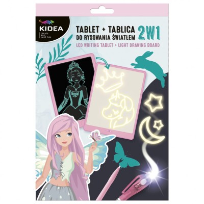 Tableta de scris si desenat pentru copii, sablon luminos, 2 in 1, Derform, TTDRSA1KA, Zana foto