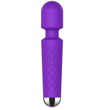 Vibrator Masaj Luna 20 Moduri Vibratii+8 Intensitati de Viteza, USB, Silicon, Mov, 20 cm